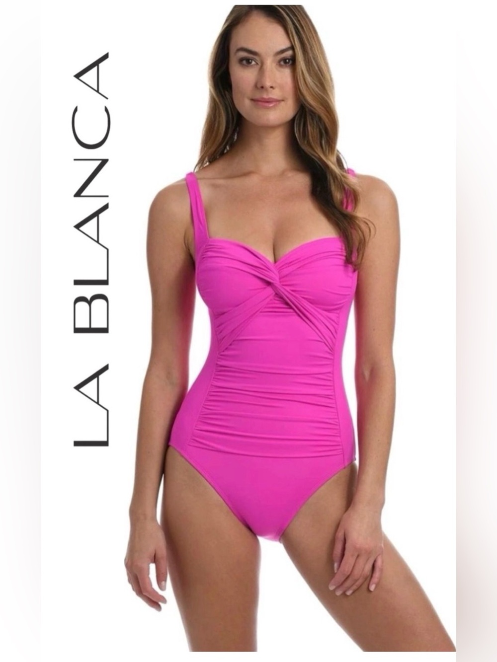 NWT La Blanca Island Goddess Fuchsia Pink Swimsuit 16